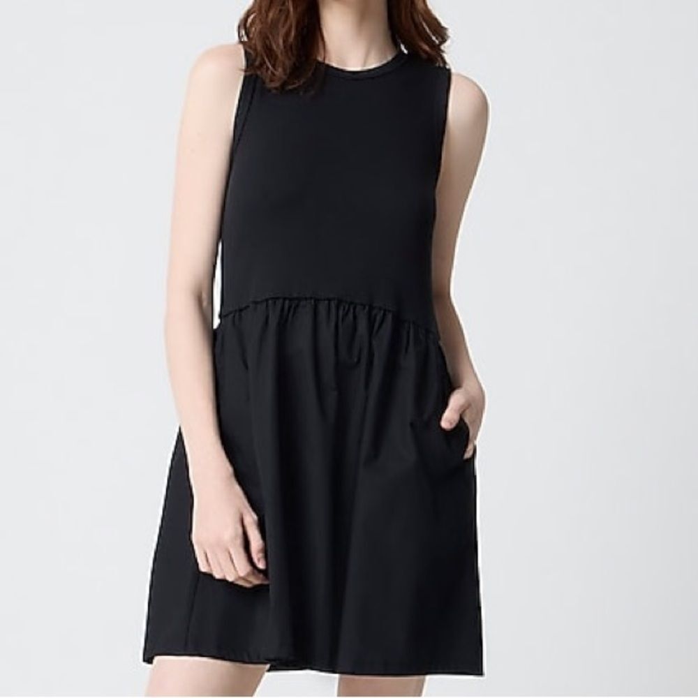 J Crew Fac NWT Knit Mixy Mini Dress Size XS in Black